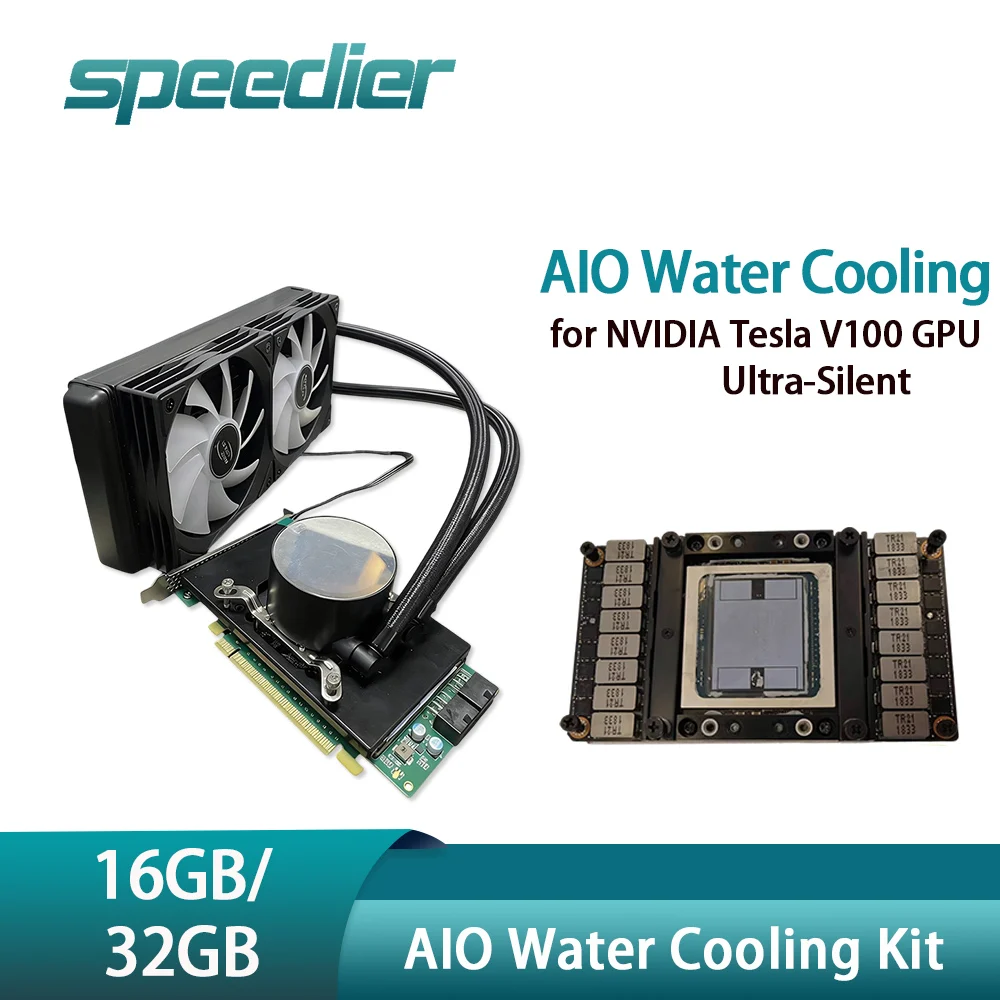 

Комплект жидкостного охлаждения AIO Ultra-Silent для графических процессоров NVIDIA Tesla V100 16 ГБ/32 ГБ: превосходное рассеивание тепла, жидкостный кулер для видеокарт