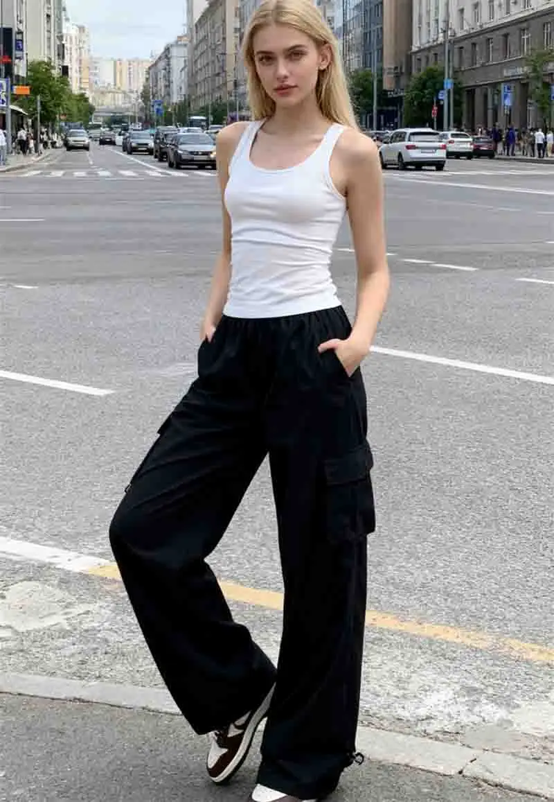 カーゴパンツ レディース ダム 秋 ポリエステル レザー スリム ロック スタッズ付き リベット テクスチャード ハンサム ストリートウェア ハイストリート 刺繍 Y2K