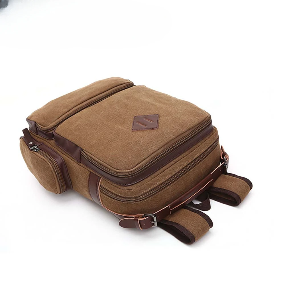 High Quality Brand New Trend Multi-purpose Men Vintage Canvas Laptop bag Man Travel Bags Retro Military Style Backpack