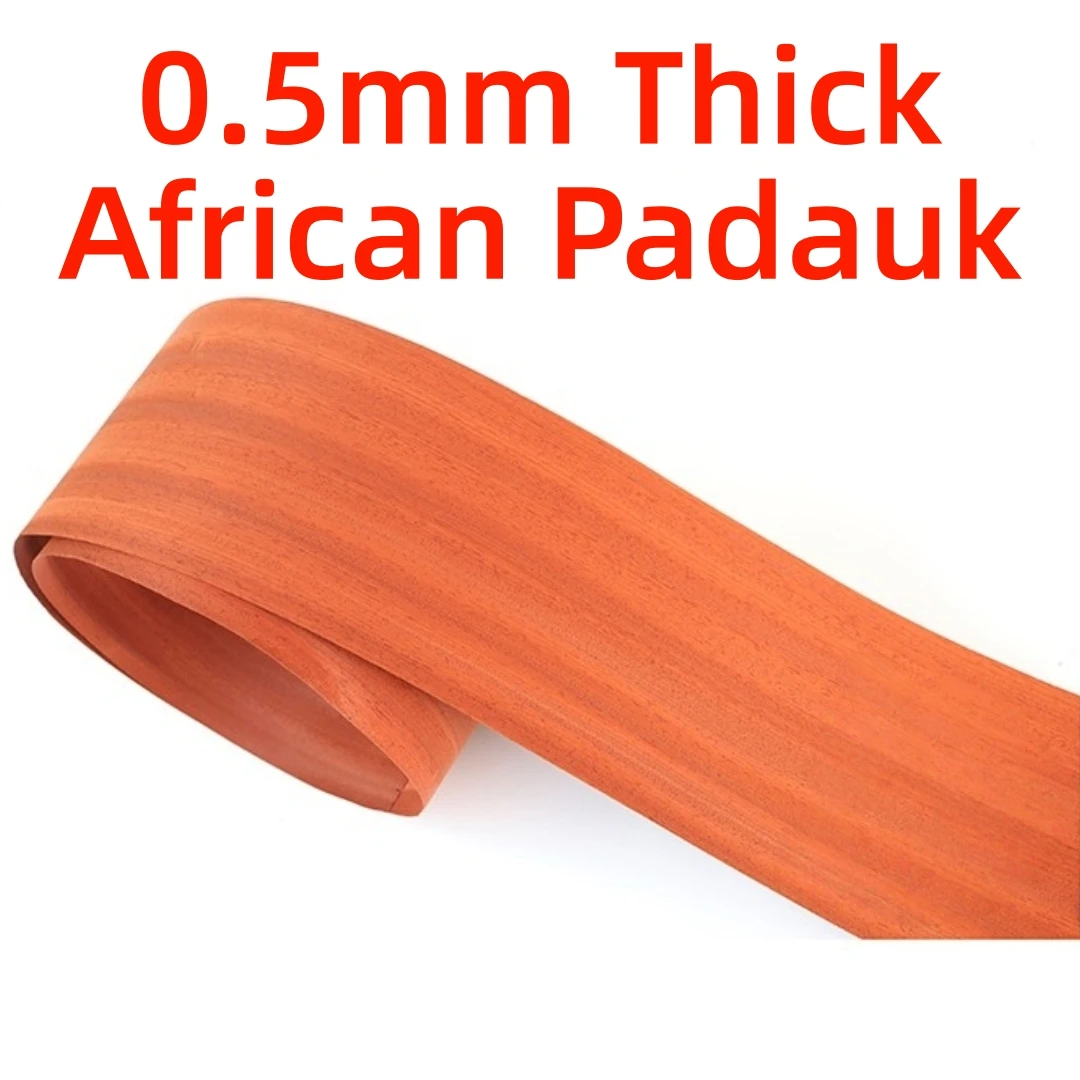 0.5mm Natural African Padauk Wood Veneer For Furniture Speaker Surface Car Interior DIY Crafts Decorative Woodwork