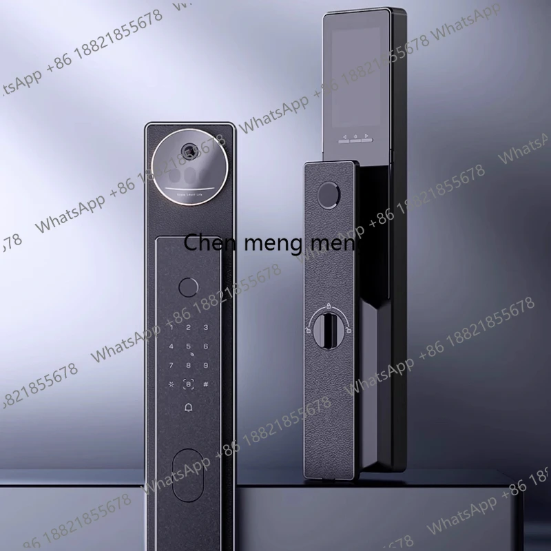 AI smart door lock entry door with surveillance fingerprint 3D face video lock