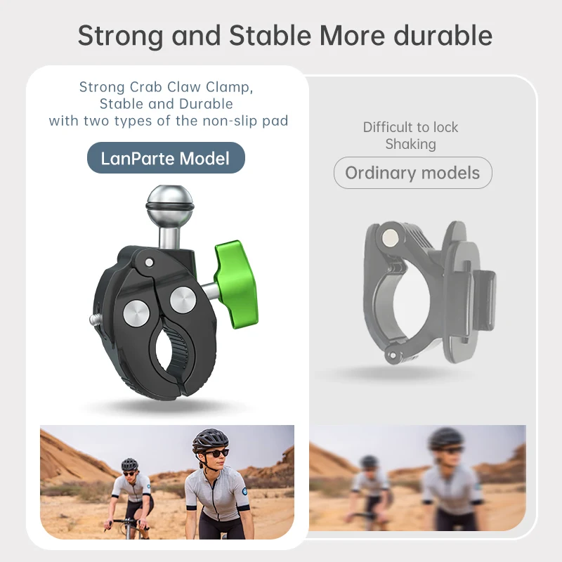 Universl Adjustable Action Camera Holder Crab Clamp for Riding for Bicycle Motorcyle Camera