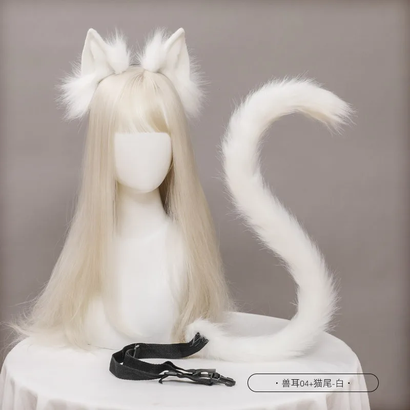 cat-ear-and-tail-cosplay-accessories-handmade-simulation-beast-ear-hair-hoop-tail-performance-accessories-set-4f001