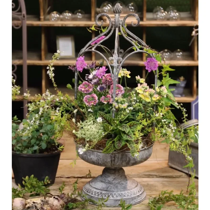 Garden Grocery Solid Iron Bird Cage Flower Pot Frame Flower Frame Climbing Vine Frame Flower Cage