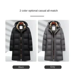 COZOK piumino lungo con cappuccio uomo imbottitura anatra giacche imbottite leggere 2025 inverno Casual Sack cappotto di lusso