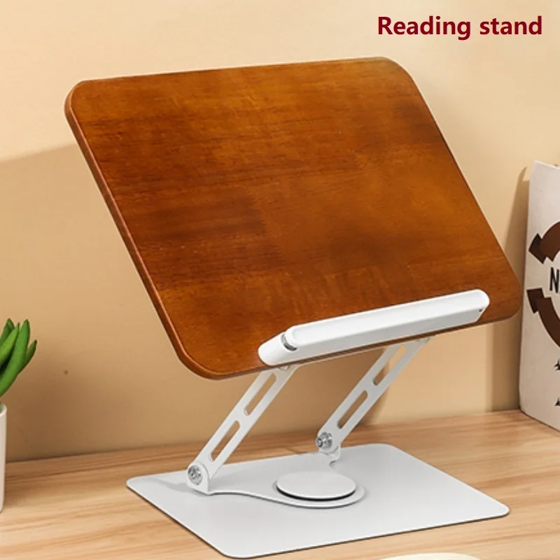 Solid Wood Reading Rack Adjustable Rotating Desktop Stand for Students and Kids Oak Book Holder Book Reading Stand Laptop stand