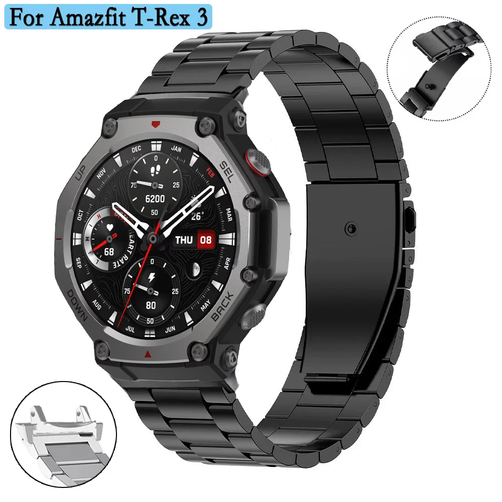 Metallarmband für Amazfit T-REX 3 Smart Watch Edelstahlband für Amazfit T Rex 3 Armband für amazfit t-rex 3 Armband Correa