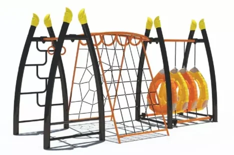 Outdoor Playground Fitness Training Wood Climbing Rope Net for Kids