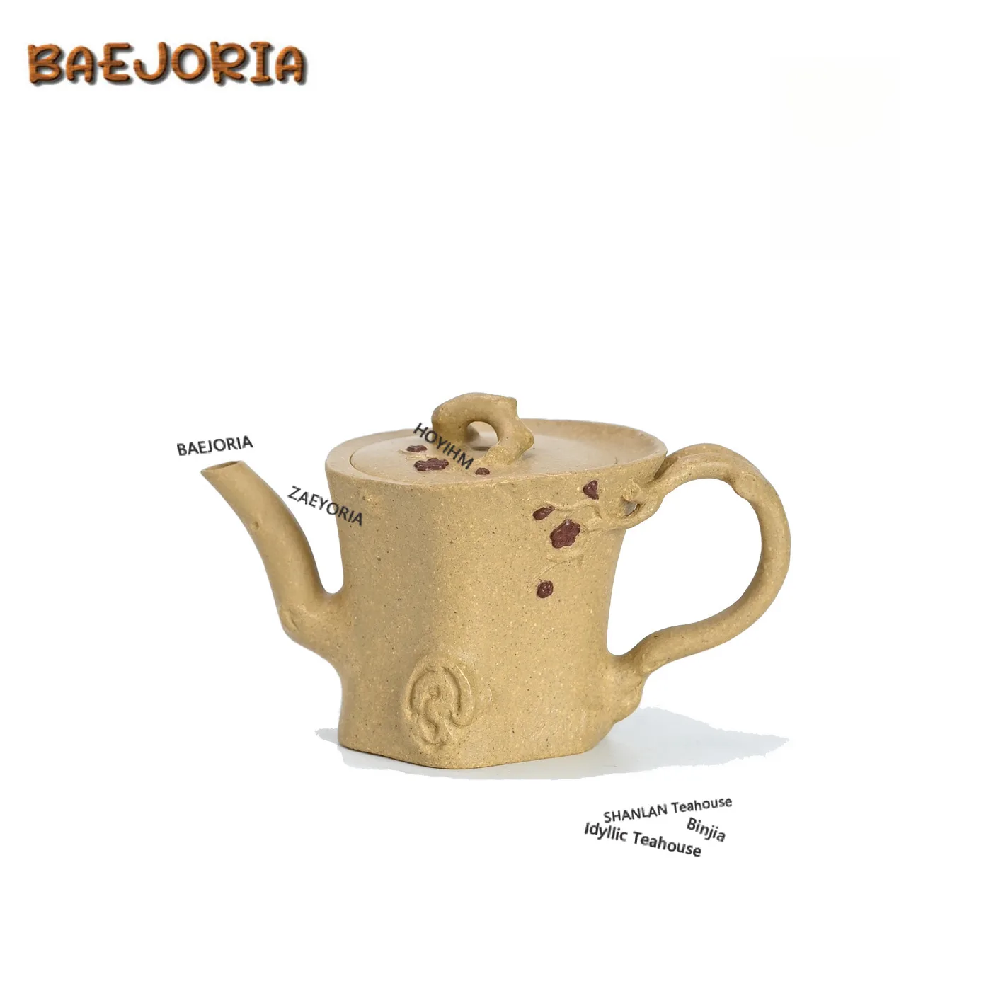 100ml Traditional Yixing Purple Clay Teapots Handmade Plum Blossom Tree Stump Pot Raw Ore Section Mud Kettle Zisha Tea Set Gifts