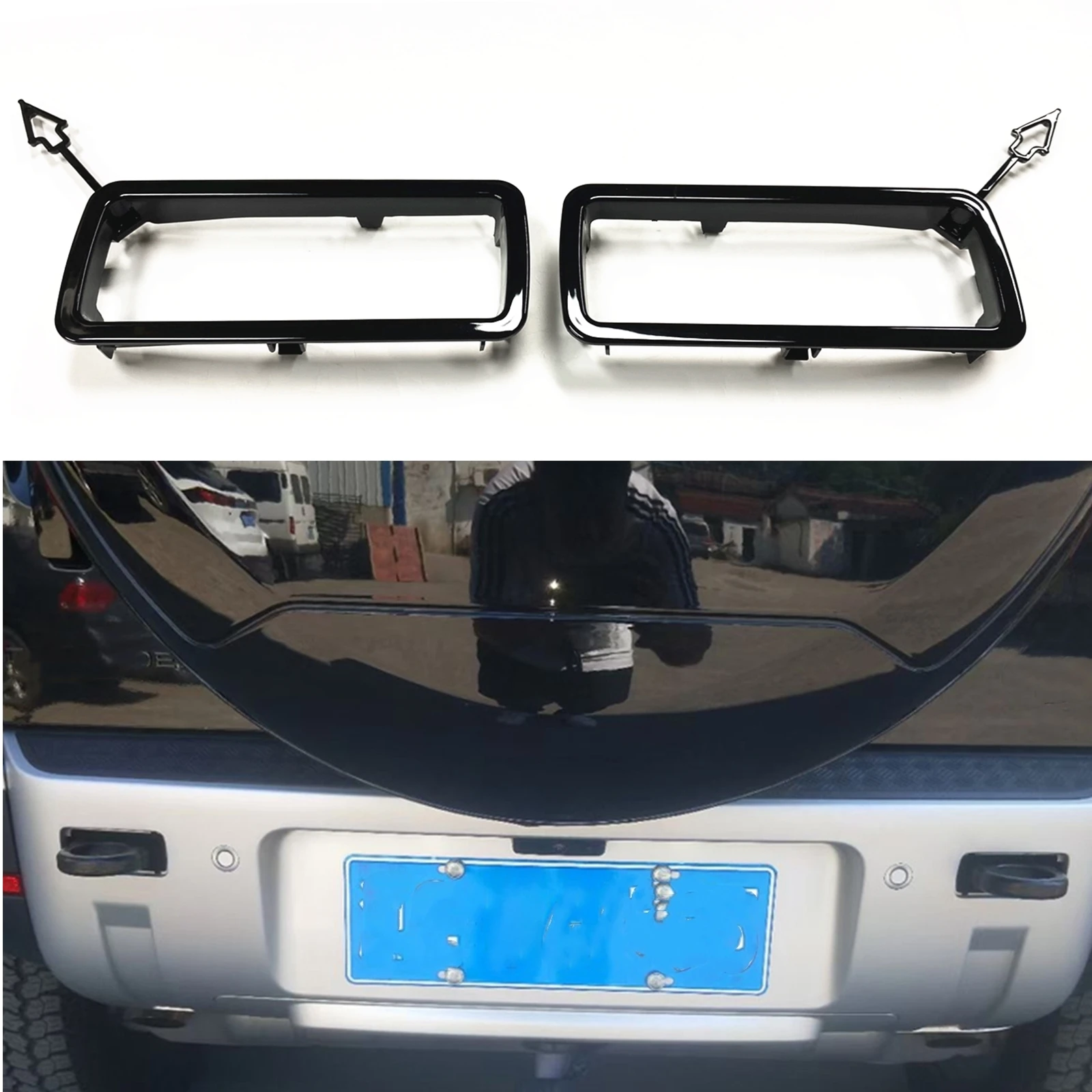 

For Land Rover Defender 90 110 130 2020-2024 Rear Bumper Trailer Hitch Tow Hook Trim Cover Frame