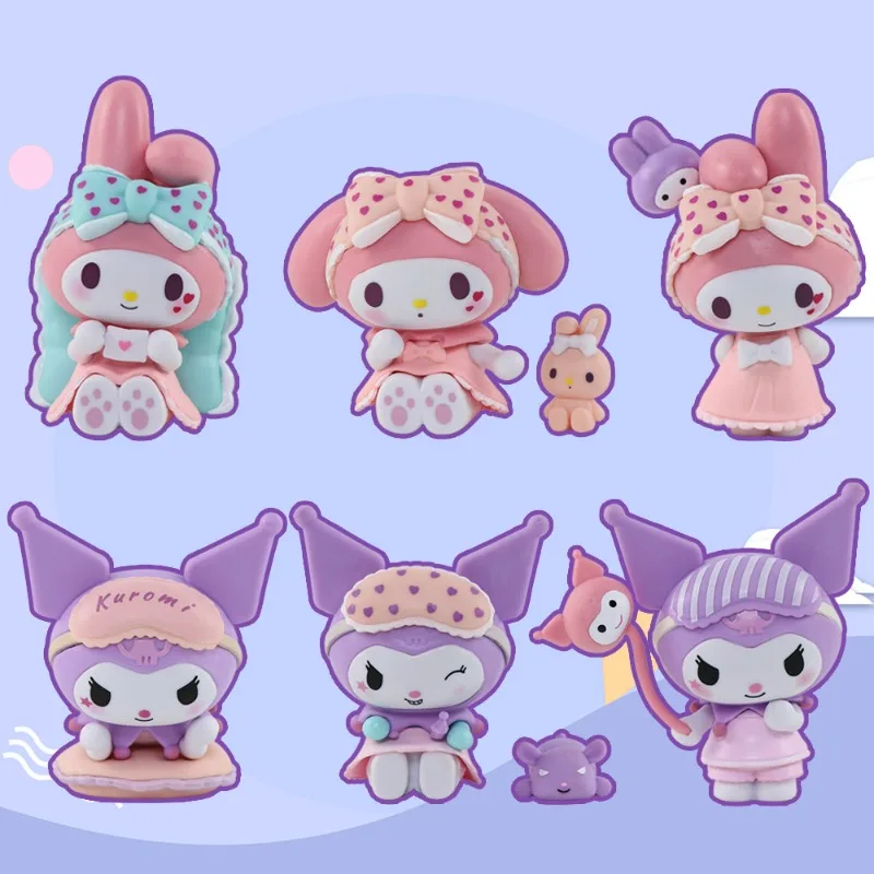 Sanrio Figur Kulomie Blindbox, Pyjama Sweetheart Melody Twisted Egg Doll Ornament, Kinderspielzeuggeschenke