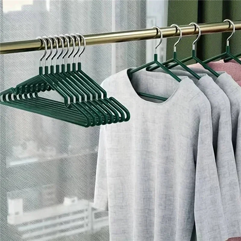 

AB66-100X Clothes Hangers With Non-Slip Design, Traceless Clothes Racks, Sturdy Heavy Duty Coat Hangers Green