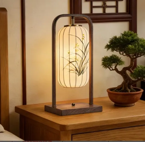 

PYH Song's Aesthetics B & B Creative Orchid Bedroom Bedside Lamp Medieval Study Desk Lamp Tea Room Atmosphere
