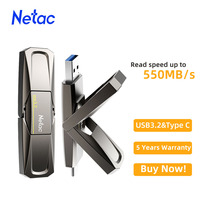 Netac USB Pendrive 128GB 256GB 512GB 1TB USB 3.2 550MB/s Type C USB Flash Drive 1TB Pen Drive Free Shipping Items for PC Laptop