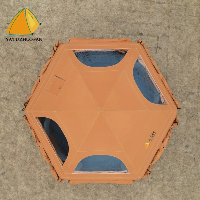 

Factory Direct Dome Tent With Easy Setup Hexagonal Windproof Backpacking Camping Tent Suitable for 3-5 Persons