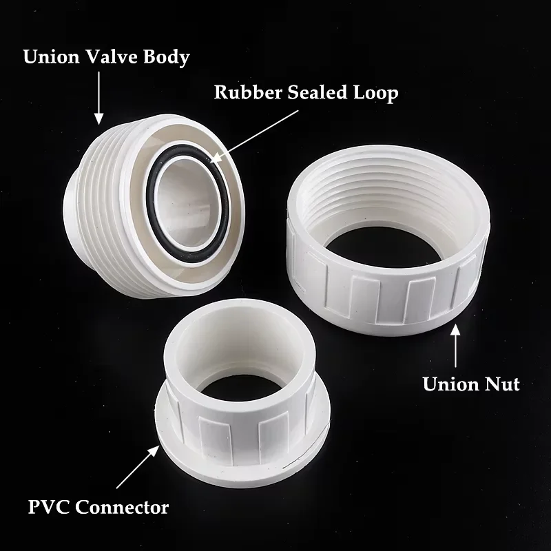 1-10pcs Inner Diameter 20~110mm PVC Union Connector Garden Irrigation Water Pipe Fittings Home DIY Aquarium Fish Tank Tube Joint