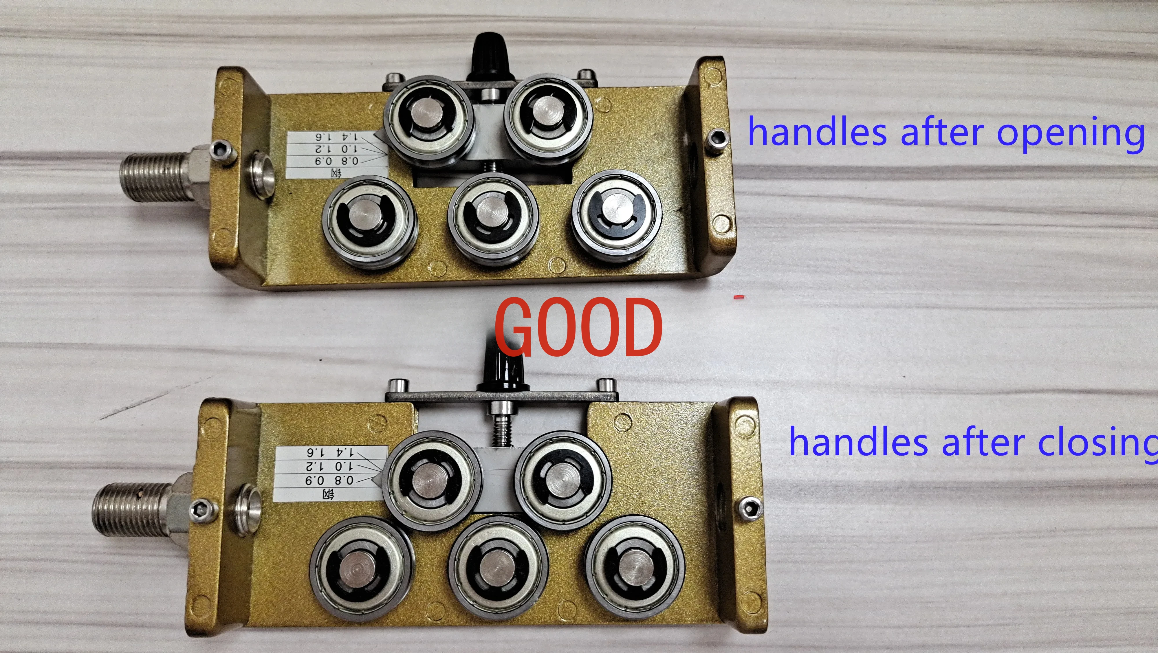 7wheel 10wheel Double Protection Barrel Cap Fittings Aluminum Metal Cable Straightener Tool Welding wire straightener