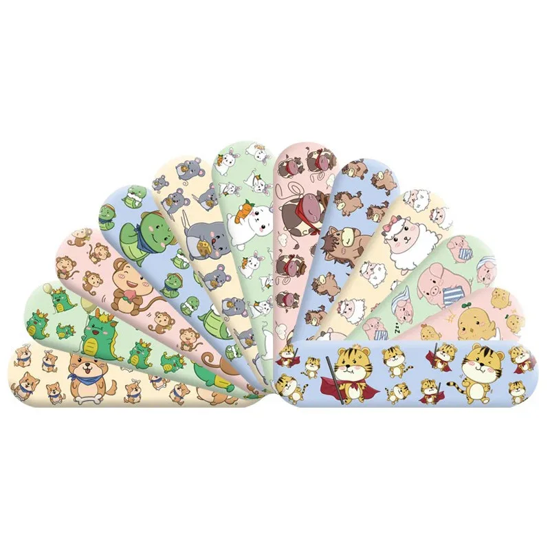 50-200pcs Cartoon Animal Pattern Children'S Catch Hemostatic Patch First-Aid Children Strip Emergency Kit Wound Plaster Patches