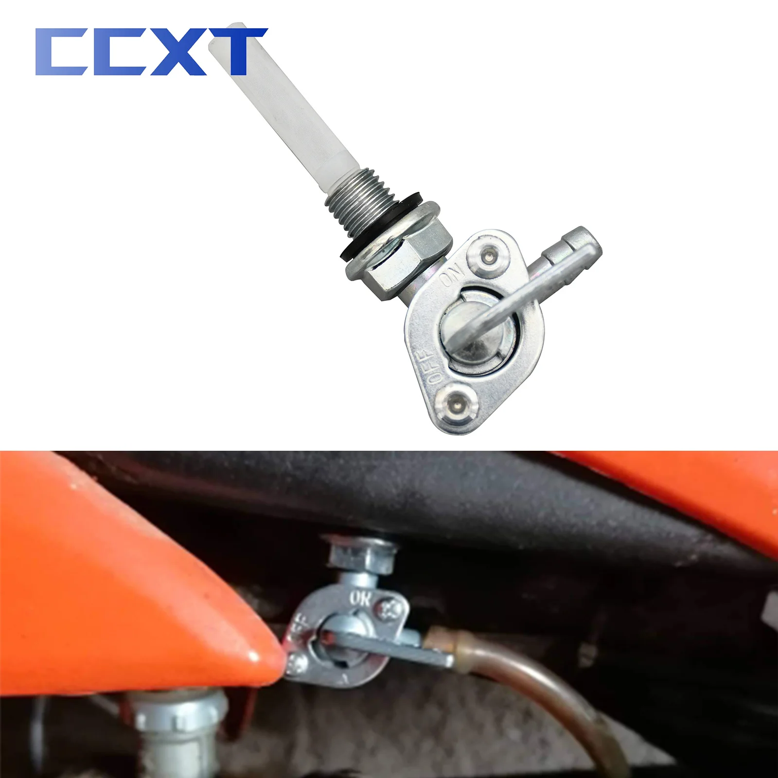 Motorcycle M10x1.25 Gas Tank Fuel Switch Gasoline Faucet Switch Engine Oil Tank Tap Petcock Durable For ATV Honda Yamaha Suzuki