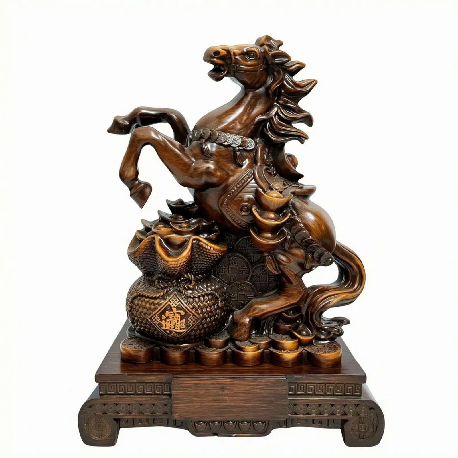 Rearing Horse Statue with Base Classic Rearing Horse Statue for Business Owners