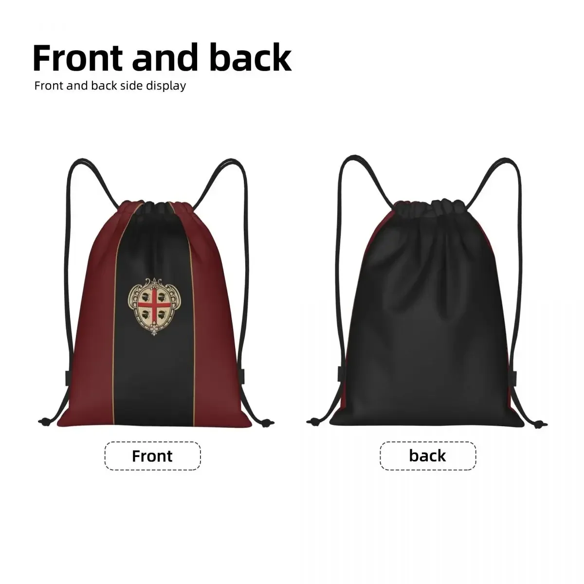 Custom Vintage Sardinia Coat Of Arms Drawstring Backpack Sports Gym Bag for Men Women Italy Sardegna Patriotic Training Sackpack