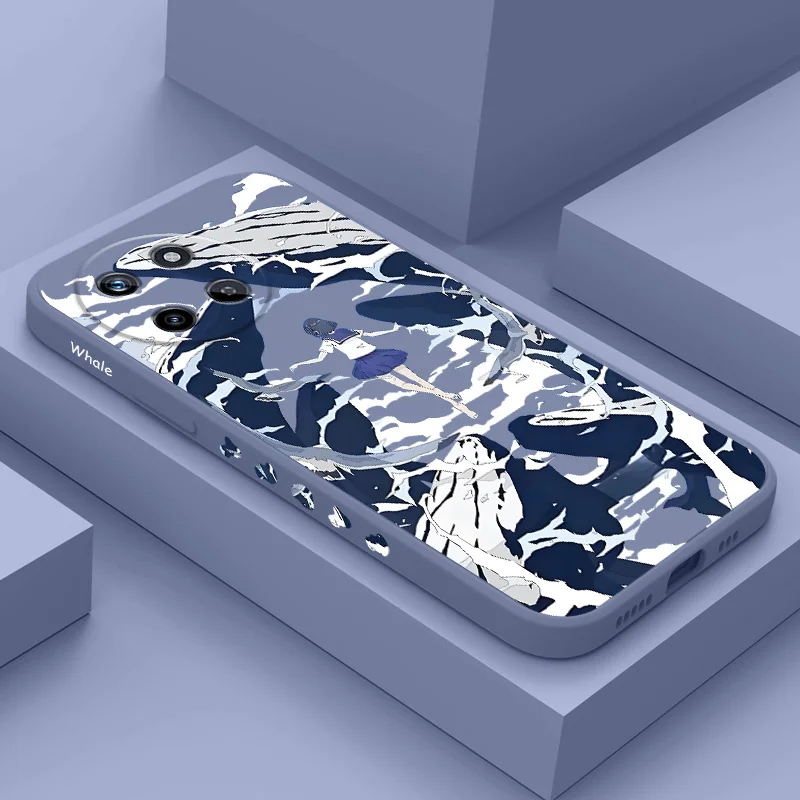 

Magic Whale Phone Case For OPPO Realme 14 13 12 11 10 9 9i 8 8i 7 Pro Plus C35 C21Y C25Y C25 Liquid Silicone Cover