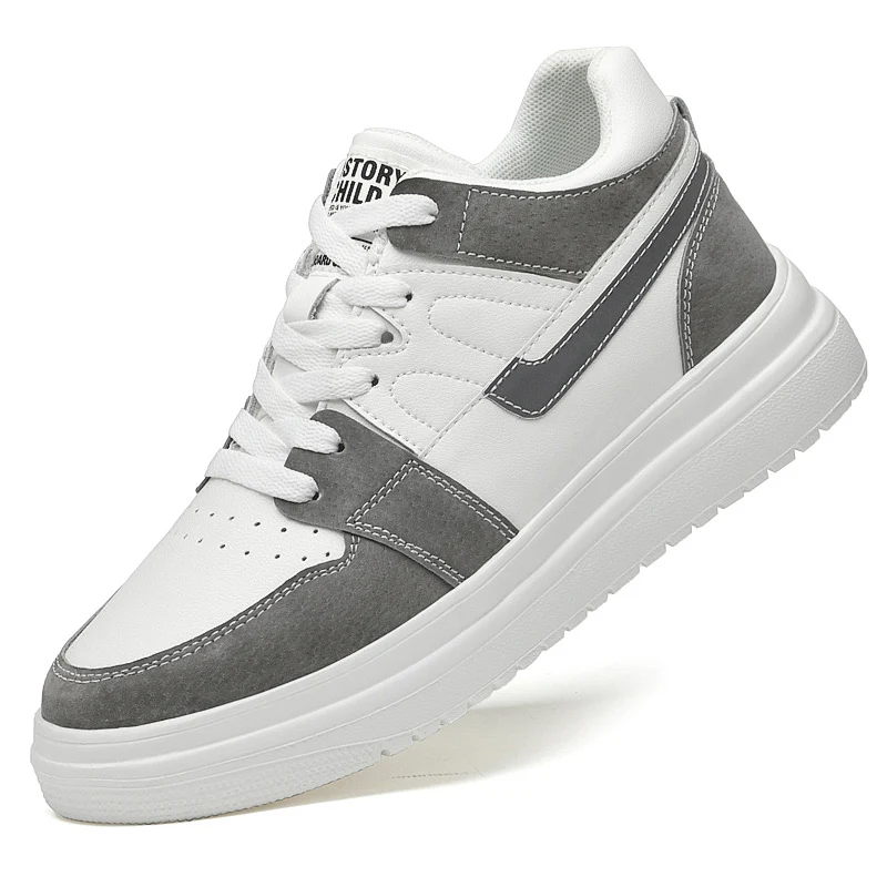 ربيع الخريف الرجال موضة جلد طبيعي أحذية رياضية كاجوال الرجال عالية أعلى أحذية التزلج مريحة دروبشيبينغ #4