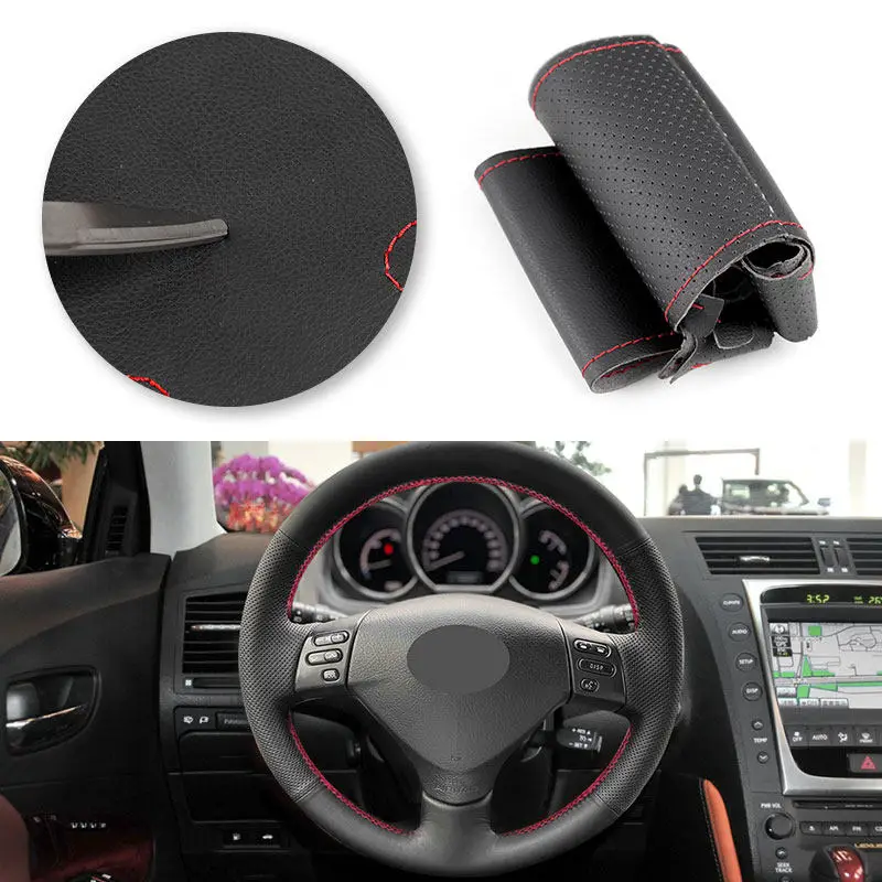 Car Steering Wheel Leather Cover Accessories For Lexus RX330 RX400h RX400 2004 2005 2006 2007 Toyota Corolla Verso 2006 Camry