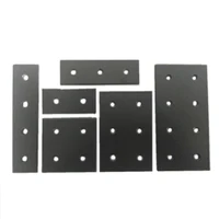 Placa de tira negra, sujetador de conector de aluminio 2020 3030 4040 6060 8080 conector de ángulo de 2/3/4/8 orificios, montaje de aluminio