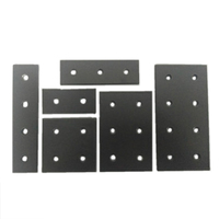Black Strip Plate aluminum connector fastener 2020 3030 4040 6060 8080 2/3/4/8 Hole Angle Connector Aluminum Mount