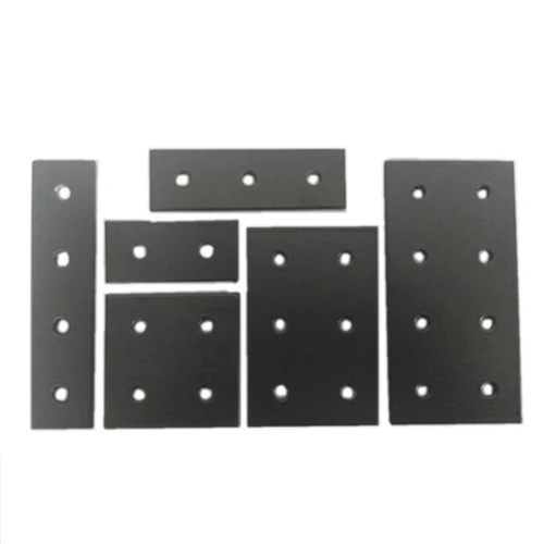 Placa de tira negra, sujetador de conector de aluminio 2020 3030 4040 6060 8080 conector de ángulo de 2/3/4/8 orificios, montaje de aluminio