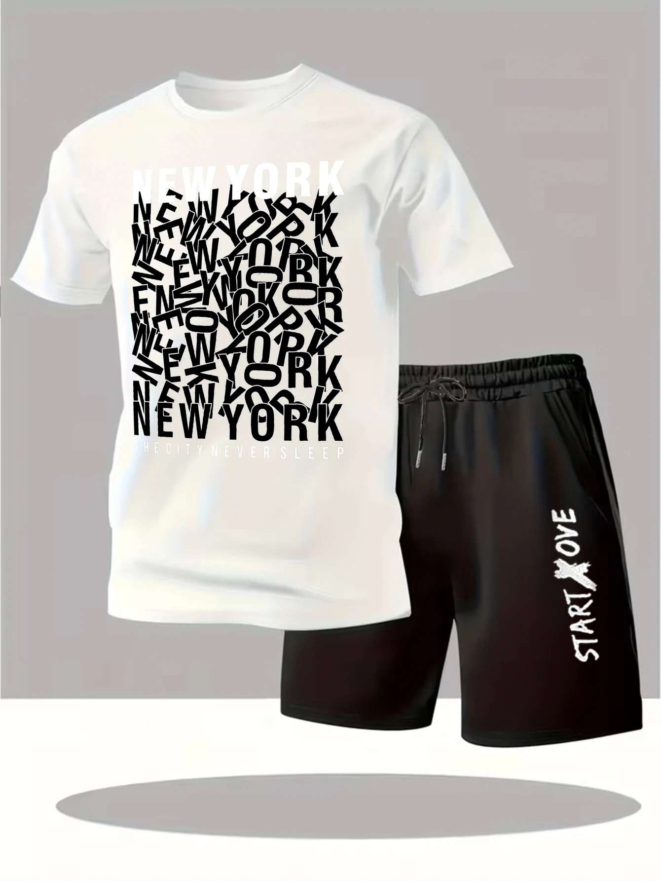 

Мужские комплекты 2025: Новинка! Модный спортивный костюм с принтом, комплект из толстовки и шорт для мужчин, графический дизайн.