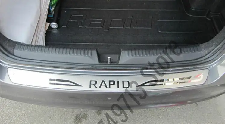 For Skoda Rapid 2013 2014 2015 2016 2017 2018 2019High quality stainless steel rear windowsill panel,Rear bumper Protector Sill