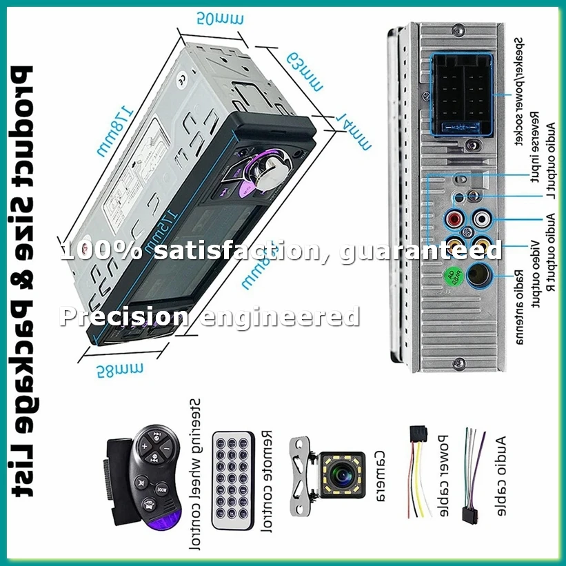 Car Radio 1 Din Stereo MP5 Player Bluetooth FM USB Autoradio 4.1 Inch Support Rear View Mirrolink Steering Wheel Control-A82Z