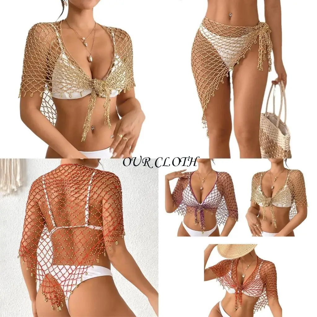 

Women Irregular Skirt Triangle Shawl Fashion Beach Cover Up Half Beach Skirt Sarongs Cover Up for Beachwear Y1AC