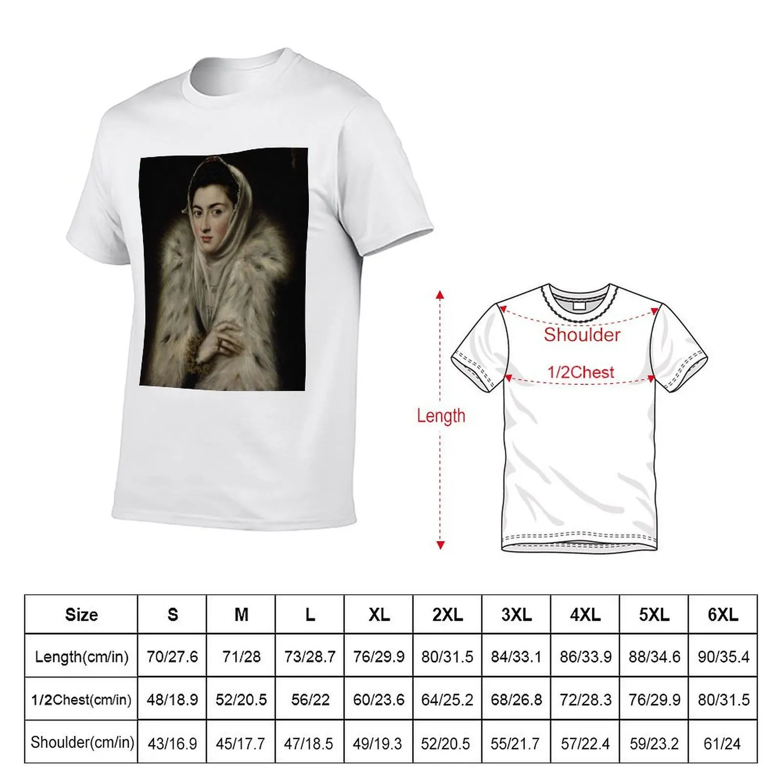 El Greco – Lady in a Fur Wrap T-Shirt luxury t-shirt plus size tops Men's t-shirt