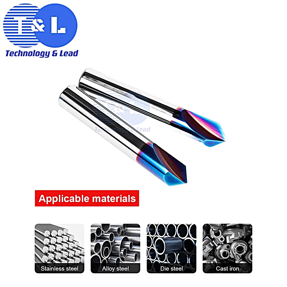 T&L Chamfer Milling Cutter 60 90 120 Degree Carbide Chamfering Mill Deburring Edges V Grove Router Bit 2/3Flutes CNC End Mill