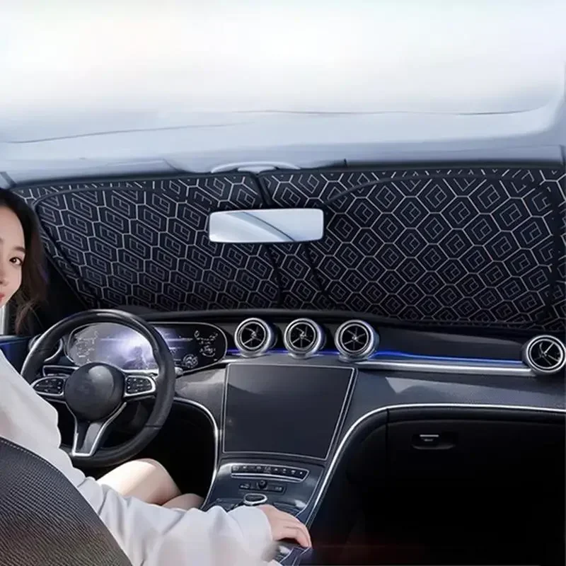

Windshield Sun Shade Windshield Sunshade Sun Cover Portable Uv Blocking Foldable Interior Protection For Parking Travel Truck