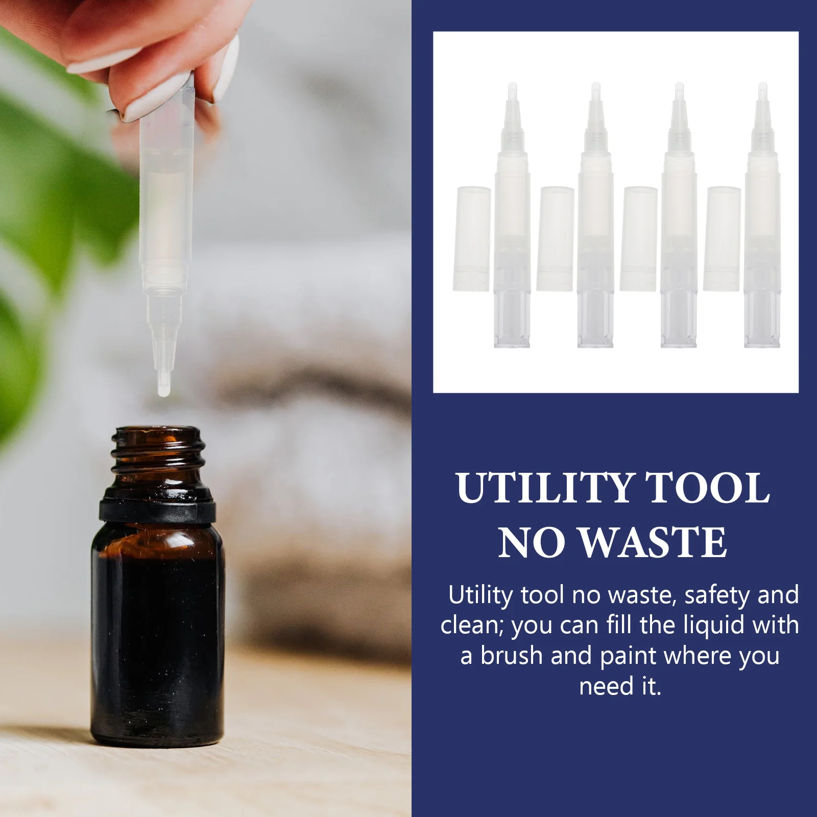 4 pezzi applicatore per lucidalabbra penna per olio nutrizionale per unghie riutilizzabile contenitore per liquidi per trucco penna a pennello vuota per la crescita delle ciglia essenziale