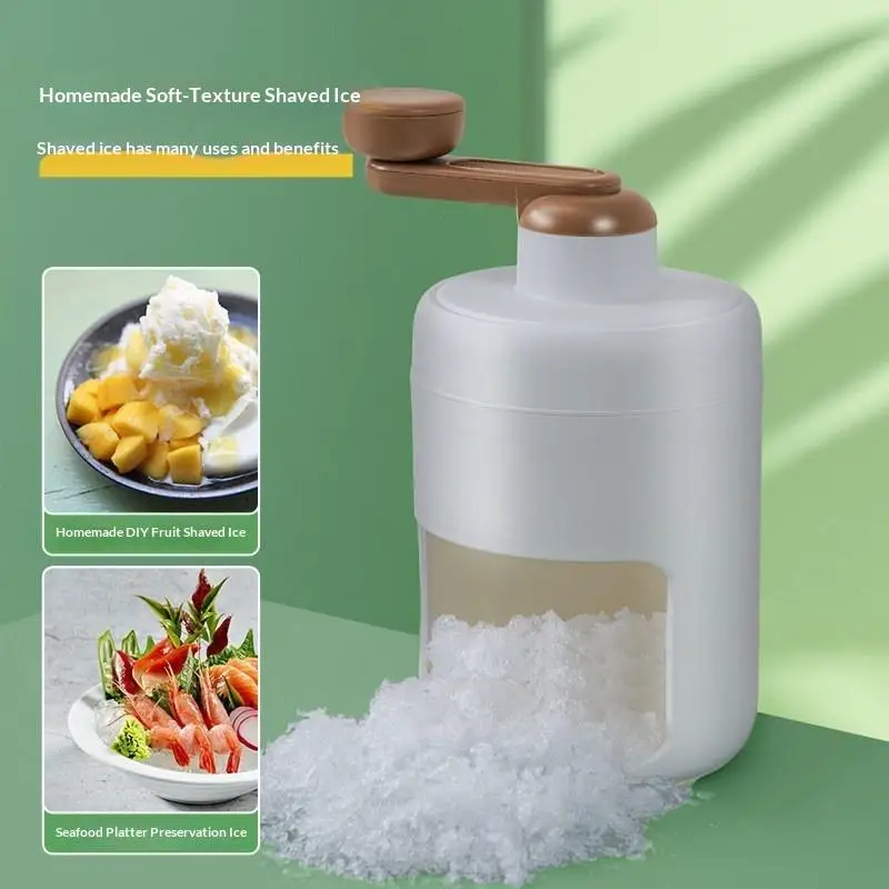 

Manual Ice Shaver Crusher Hand Crank Snow Cone Maker Space Saving Portable Shaved Ice Device for Quick Dessert Preparation