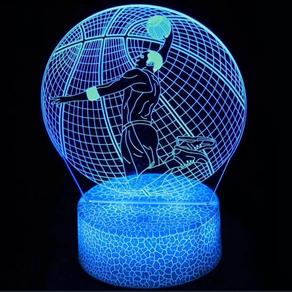 Nighdn 3D Illusion Basketball Lamp Color Change Acrylic Night Light Birthday Gift for Boys Girls  Sport Fan Room Bedside Decor