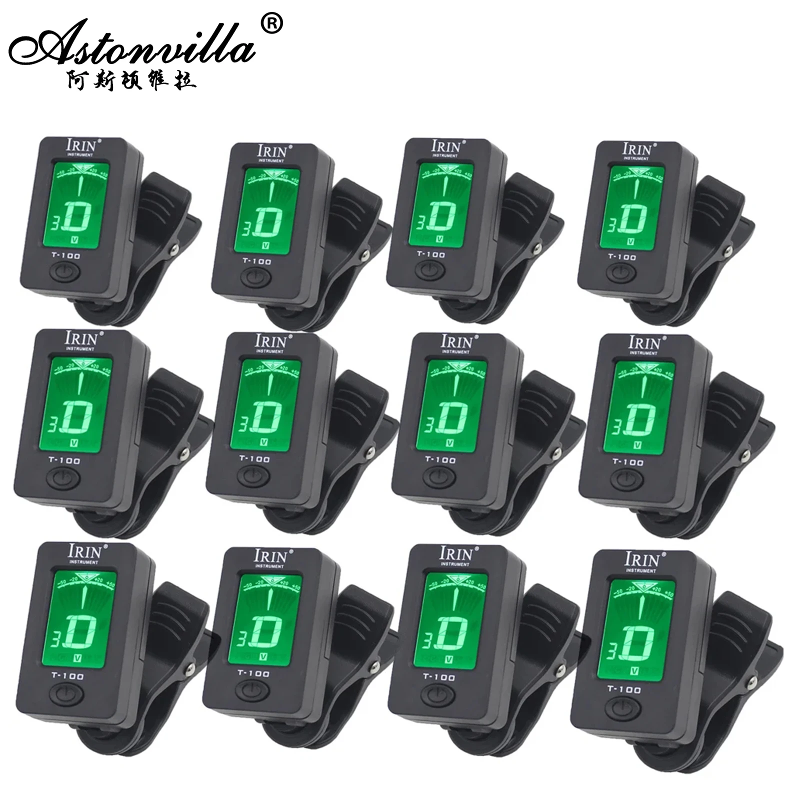 1/5 /10/ 50Pcs IRIN T-100 Guitar Tuner Clip-on Digital Tuner & Rotatable Clip-on Tuner LCD Display for Guitar Bass Ukulele