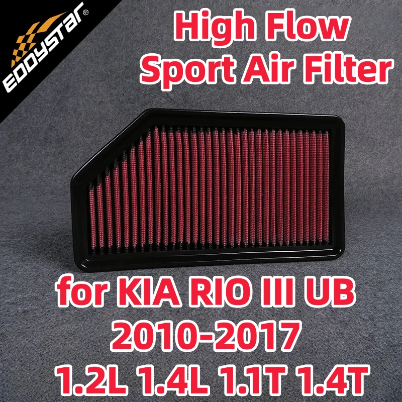 High Flow Sport Air Filter for KIA RIO III UB 2010-2017 1.2L/1.4L CVVT & 1.1T/1.4T CRDi Washable Racing Intake Filters