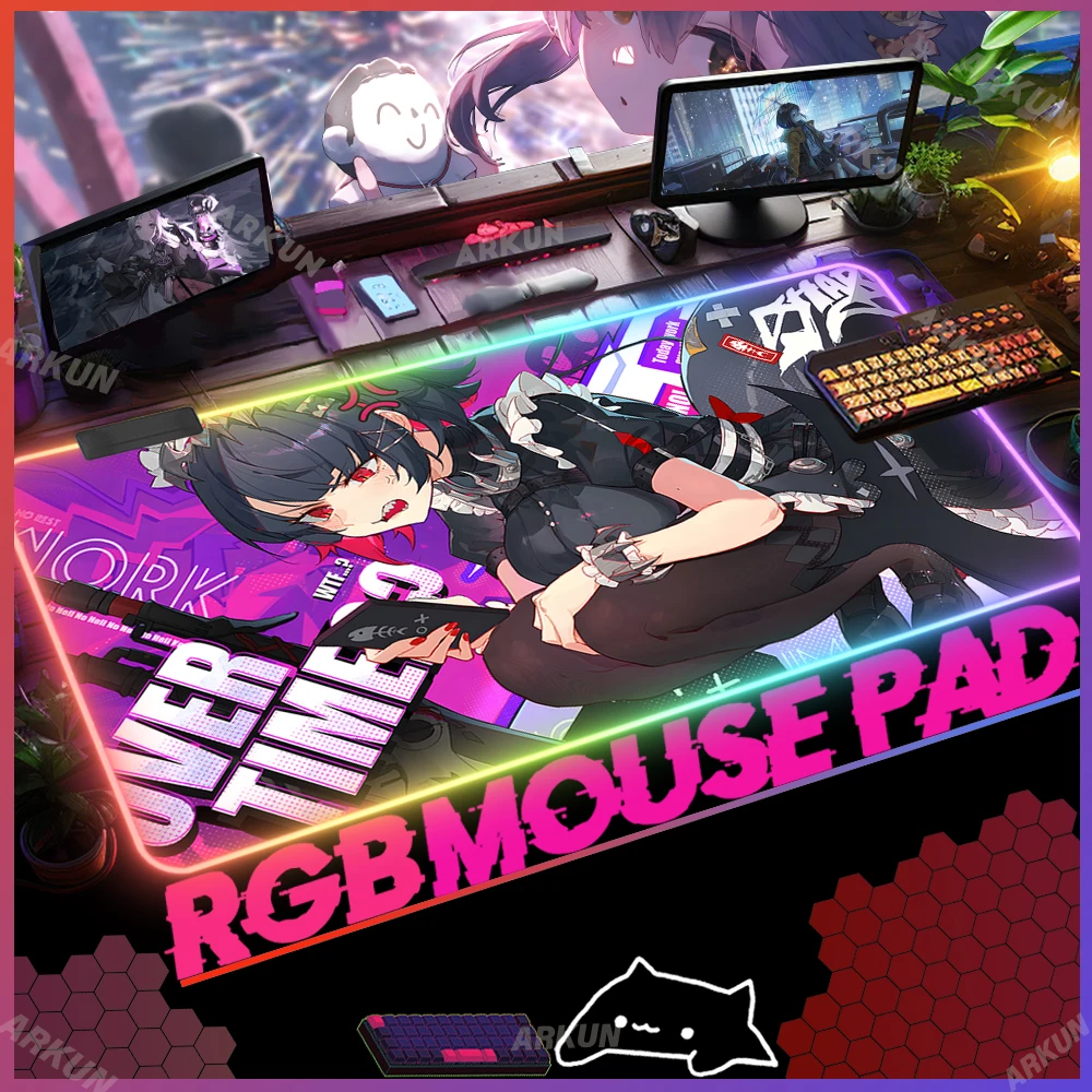 

XXL RGB Gaming Kawaii Hot Large Ellen Joe Mouse Pad Gamer Mat Popular Video Game Cool Zenless Zone Zero With Backlit Mouse Pad