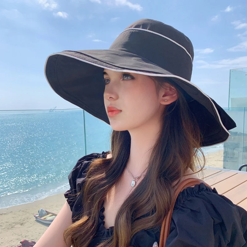 

Spring and autumn new women's hats fashion Joker bow folding sun visor summer outdoor travel Sun Hat fisherman's hat