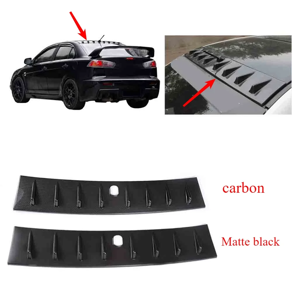 

1 Piece Matte Black or Carbon Shark Fin Top Car Wing Roof Lip Spoiler Wing for Lancer 2010-2015 Exterior Decorative Board