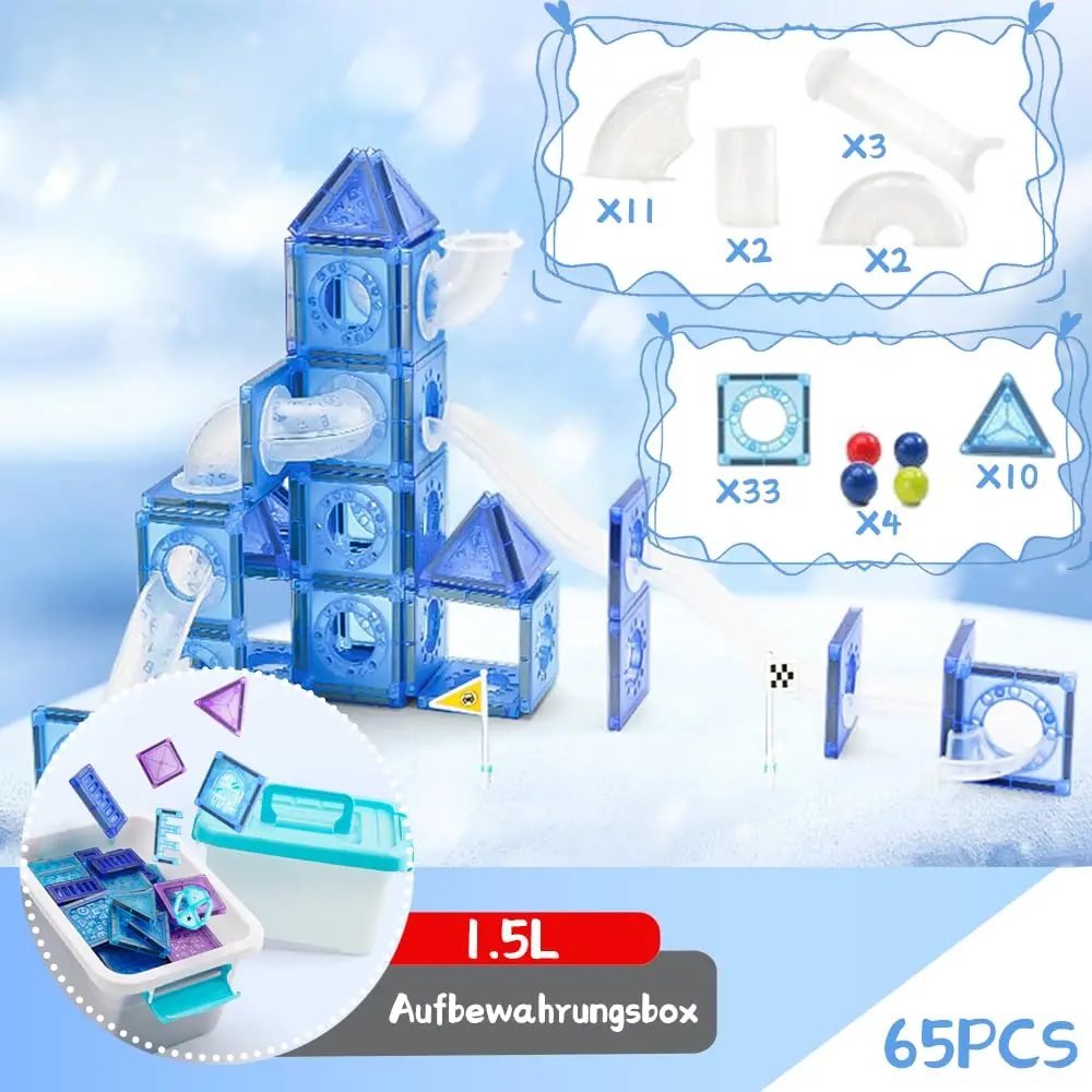 

Магнитные блоки 65 шт., развивающие строительные блоки, игрушки STEM для детей, креативный подарок для игры в помещении