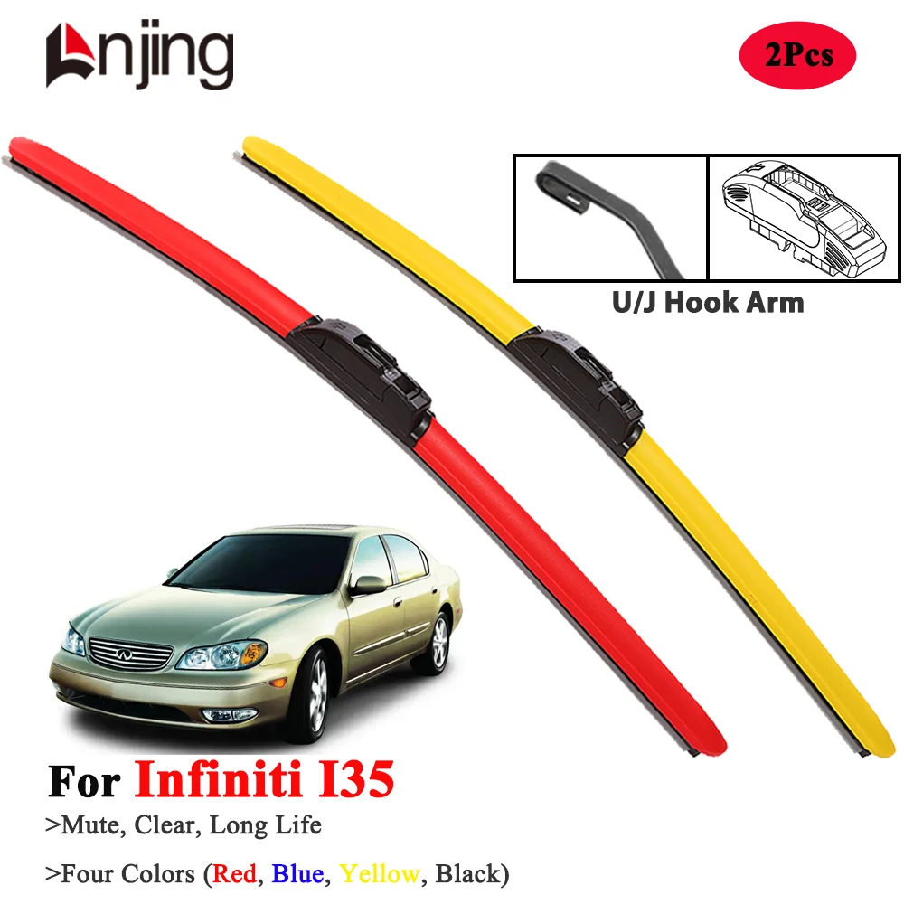 

LNJING Red Car Wiper Blades For Infiniti I35 2002 2003 2004