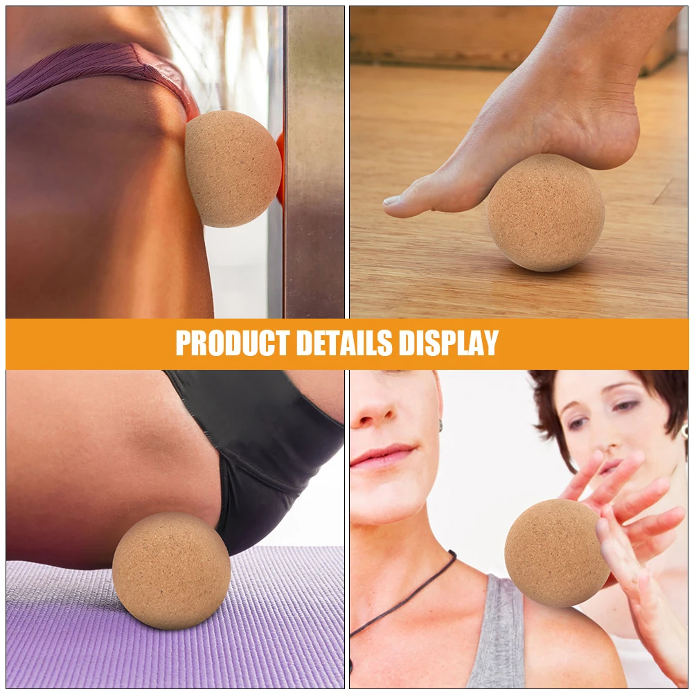 2Pcs Massage Ball Set Cork Muscle Roller for Deep Tissue Therapy Yoga Exercise Pain Relief Full Body Use Massage Ball