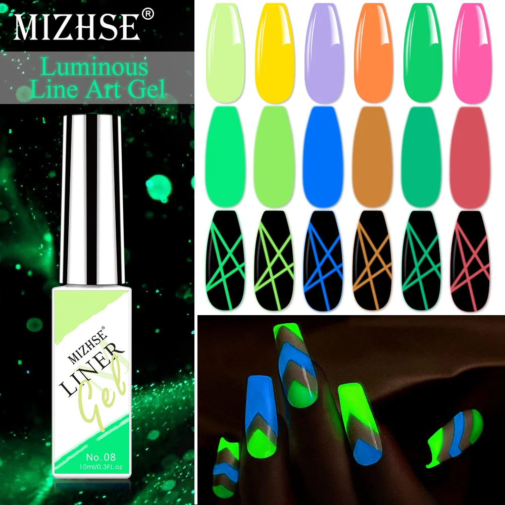 

MIZHSE 10ML Nail Line Art Gel 14 Colors Gel For Paint Nails Drawing Polish DIY Painting Varnish Liner Gel Soak Off UV/LED Gel